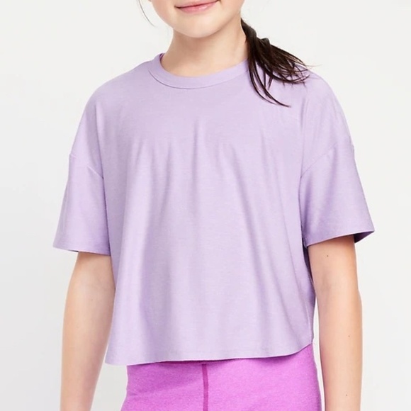 Old Navy Cloud 94 Soft Go-Dry Cool Cropped T-Shirt in Lavender Aura (Size S) - Picture 1 of 6